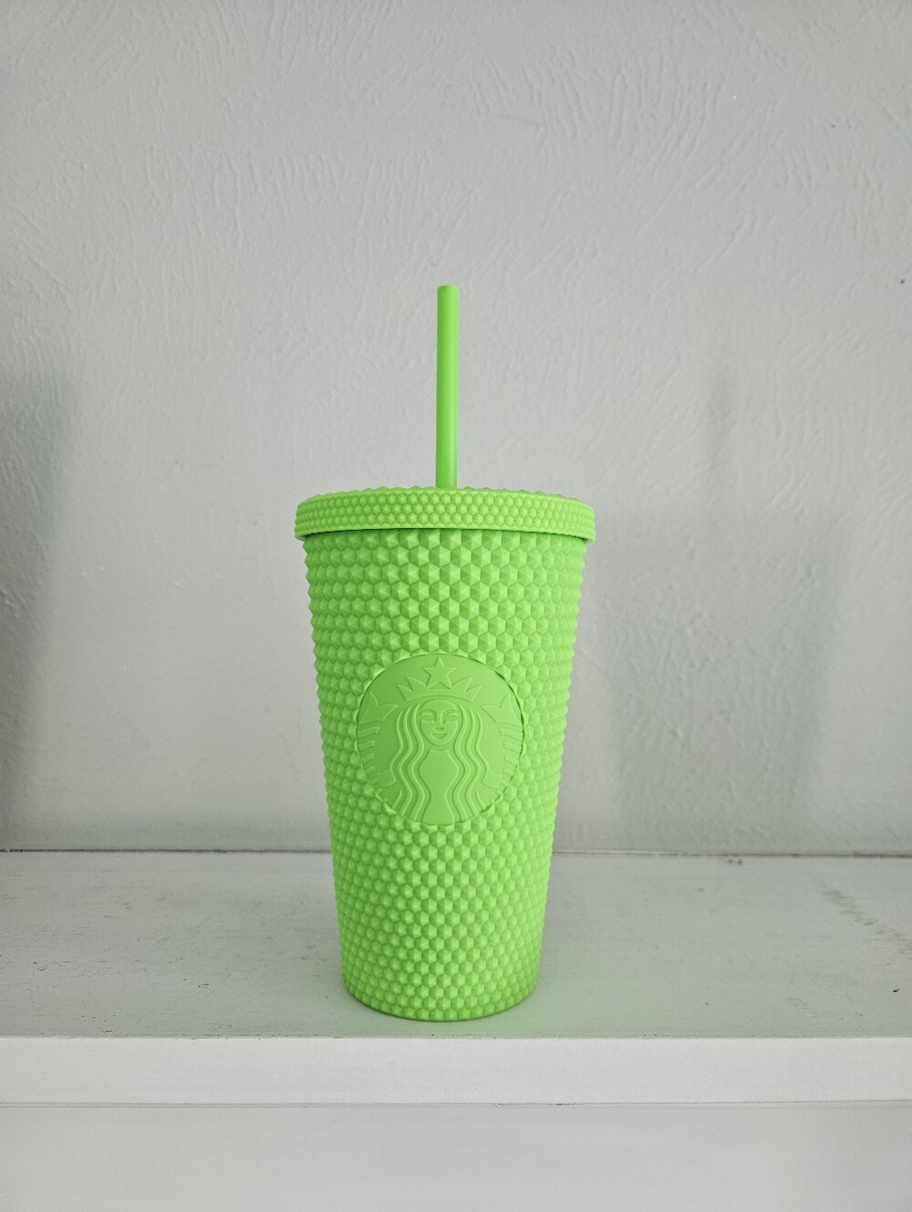 NWOT Starbucks Neon Lime Green Studded Tumbler- Grande 16 Ounces